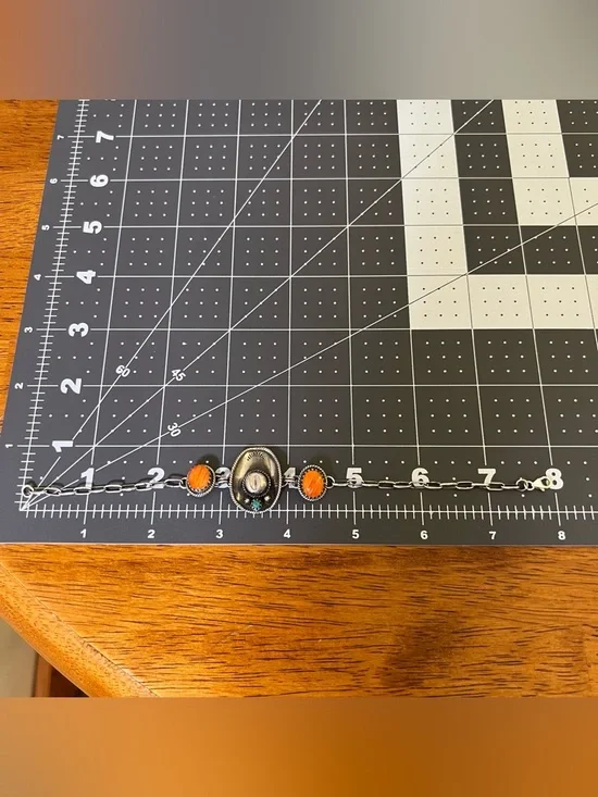 925 Sterling Silver Spiny Oyster Cowboy Hat Bracelet Kingman Turquoise - Picture 7 of 11